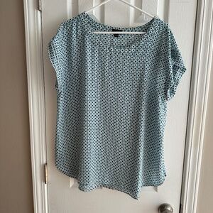 Blue Patterned Banana Republic Blouse